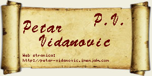 Petar Vidanović vizit kartica